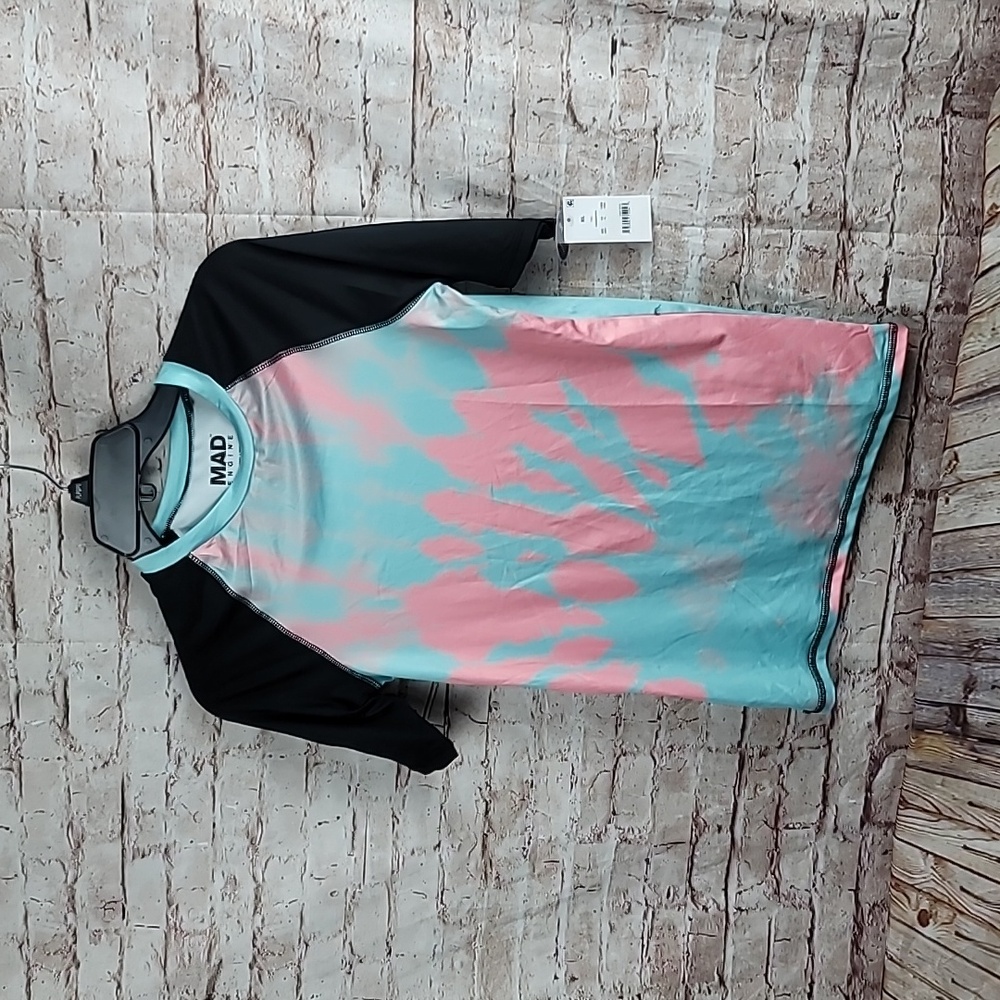 Mad engine tye dye swim shirt girl's xl new nwt
